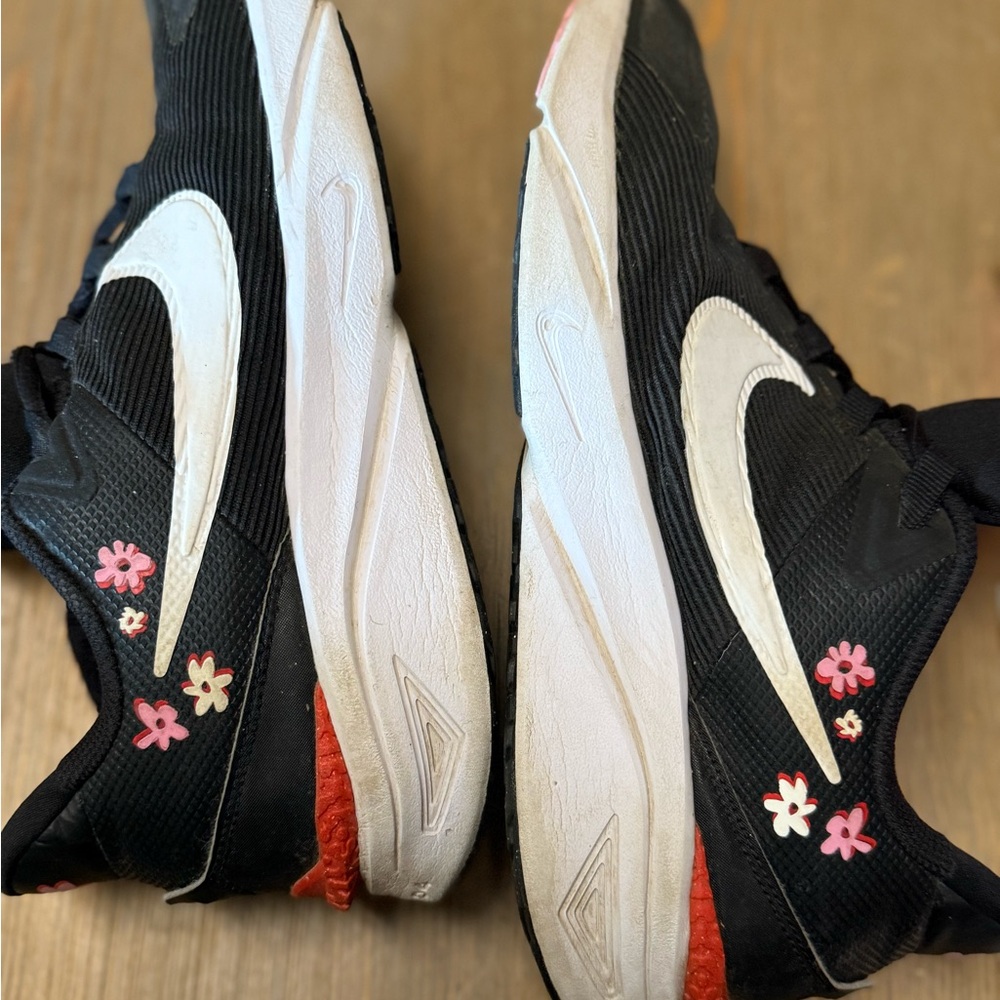 Black and White Nike with Floral Detail